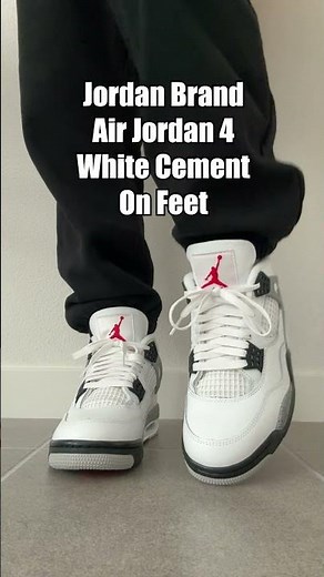 2025 Jordan Brand Air Jordan 4 White Cement On Feet #jordanbrand #jumpman