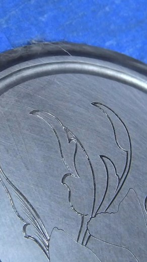 The scroll shading on the little engraved printing plate is finished. This small plate is going much faster than the larger ones I have been doing. #engraving #metalengraving #handengraving #intaglioprint #engravedbprint | Ray Cover