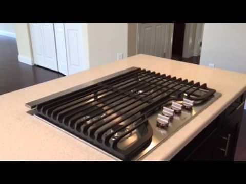 Kitchen Island Cooktop with Pop-up Exhaust Fan