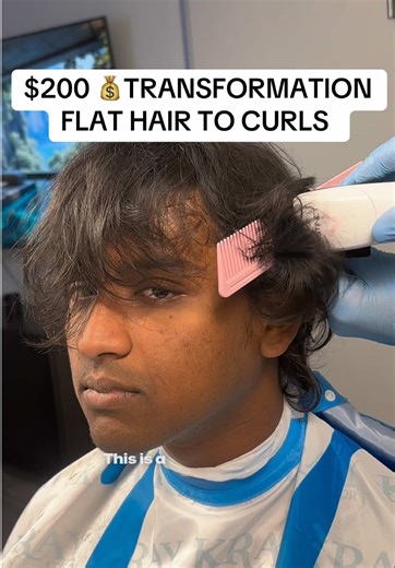 FLAT HAIR TO CURLS 🔥💰 LOW TAPER TRANSFORMATION #labarber #losangelesbarber #haircut #taper