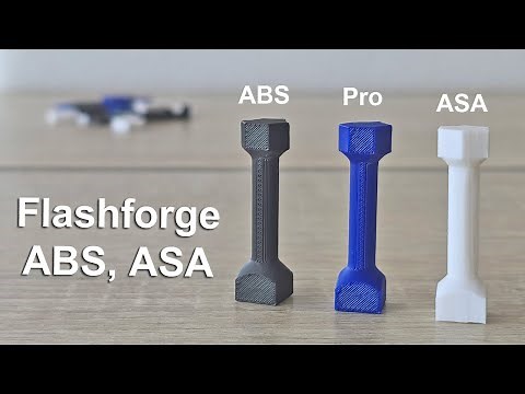 Flashforge ABS vs ABS Pro vs ASA - mechanical test and comparison