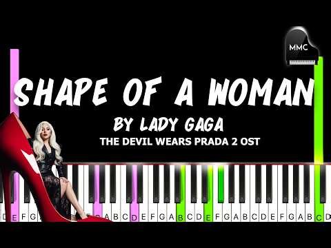 Shape of a Woman by Lady Gaga (The Devil Wears Prada 2 OST) synthesia piano tutorial + sheet music