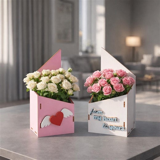 Laser Cut Flower Envelope Box SVG Template (digital Download) - Etsy Canada