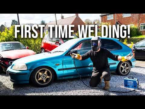 Welding For the FIRST TIME - Rusty 1996 Civic EJ9 Restoration