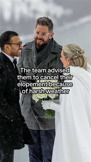 Couple Says I Do During Snowstorm Hike #elopement #wedding #brideandgroom #newlyweds