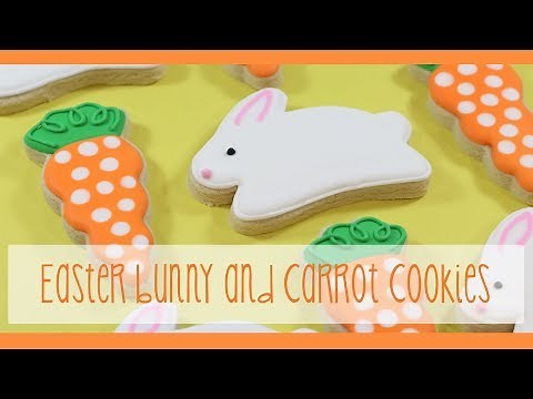 Easter Bunny and Carrot Cookies - Easy Cookie Tutorial