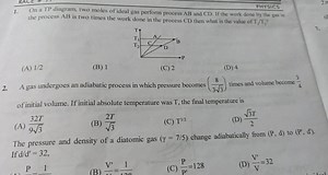 A gas undergoes an adiabatic process in which pressure becomes ... | Filo