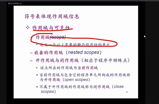 编译8 符号表的操作 作用域 语法制导翻译