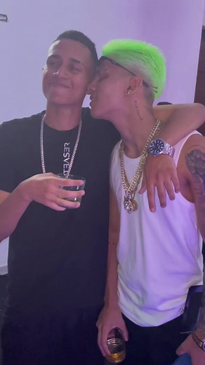 Unique Party Styles: Green Mohawk and Black T-Shirt