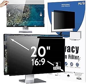 [2-Pack] 20 Inch Privacy Screen for Computer Monitor 16:9 Aspect Ratio, Eye Protection Anti Blue Light Glare Shield, 20inch Removable Black Blackout Anti Spy Desktop Security Private Filter