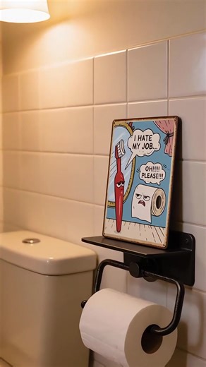 Adding a little personality to the guest bathroom. 🛁 Because every home needs a touch of humor to start the day right. If you know, you know. 😂 Which team are you on?#bathroomdecor #bathroomhumor #funnydecor #adulting #homedetails