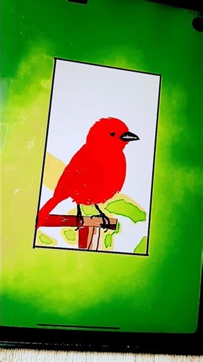 “Vibrant Red Bird Digital Art 🐦✨ #Shorts” #artdrawing