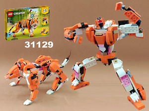 LEGO MOC-190991 Transformer Tiger using Creator set 31129 Majestic Tiger (Creator > Creator 3-in-1 2024)