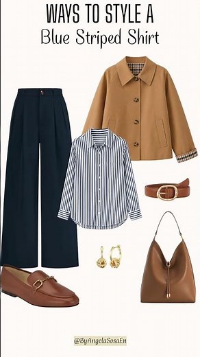 Wasy to Style a Blue Striped Shirt | #stripedshirt #blueshirt #casualoutfitideas