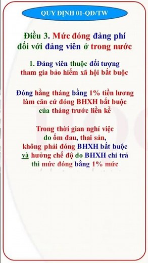 (P3-1) Một số nội dung của Quy định 01-QĐ/TW ngày 03/02/2026 của Bộ Chính trị về CHẾ ĐỘ ĐẢNG PHÍ