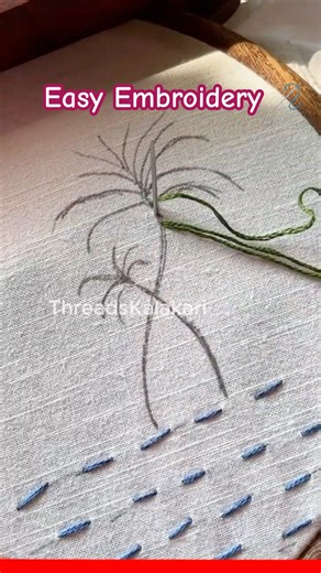 Hand Embroidery designs - Embroidery for Beginners #shorts #embroidery #satinstitch