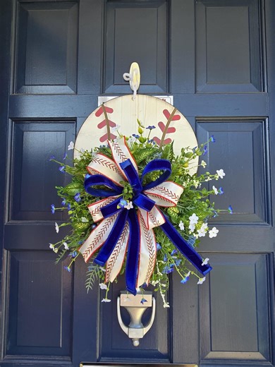 Baseball Wreath, Baseball Plaque, Kansas City Royals Wall Decorations, Kansas City Royals Wreath, LA Dogers Wall Decor, - Etsy