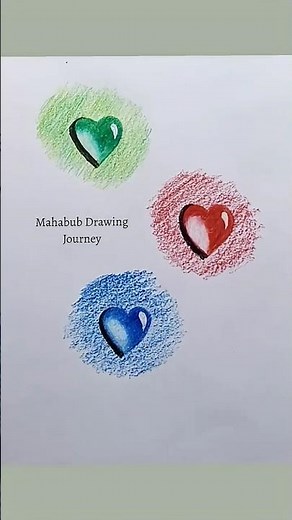 How to draw 3D heart 🥰😱 #art #drawing #shorts