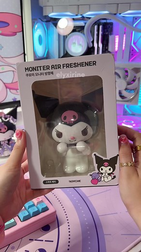 383K views · 10K reactions | kuromi is peeking 來 found this cute Sanrio monitor air freshener for my setup! love how soothing the sweet berry scent is (*´∀`*) they have My Melody version too! sh﫶pee PH Iink on my BlO #kuromi #sanrio #kuromicore #sanriocore #pcsetup #setup #royche #kawaii #kawaiiaesthetic #kawaiistuff | Elyxirine | Facebook