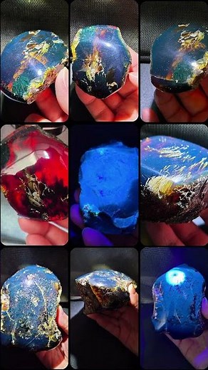 Watch this blue amber shifting its colour