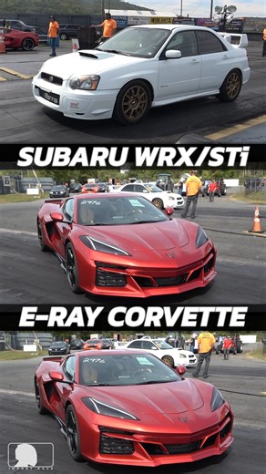 E-Ray Corvette vs Subaru Wrx Sti Drag Racing @ Island dragway | import2race.com