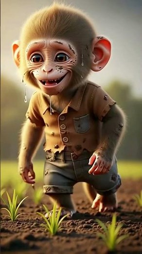 🐒 Monkey Walks Through the Farmland Forest | Peaceful Nature Journey Story 🌾🌳