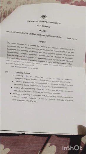 2026 net jrf general paper syllabus 👍🥰 #shorts