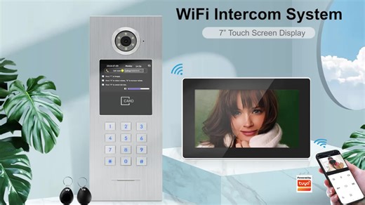 IP Video Doorbell Intercom System for Multi-Apartment Buildings 7-Inch Color Door Phone with Night Vision for Families