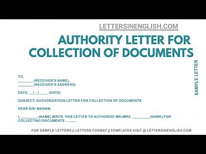 Letter for the Collection of Documents – Sample of Authorization Letter