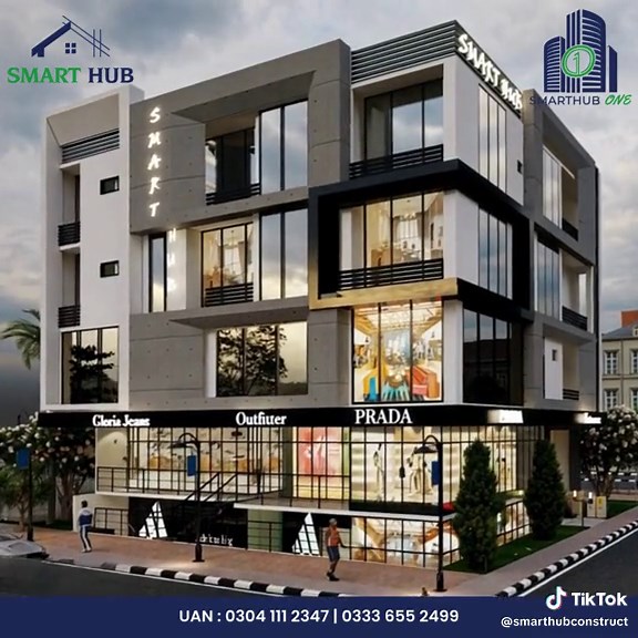 "Presenting the stunning elevation of SMART HUB ONE! A blend of modern...