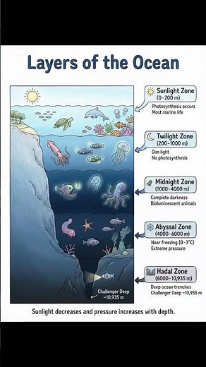 Layers of the Ocean Explained | From Sunlight Zone to Hadal Zone