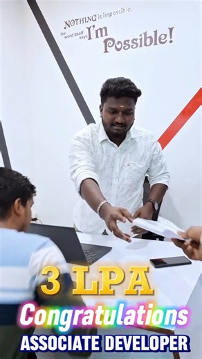 Associate Developer with 3 LPA, Congrats! Learn front-end & back-end...