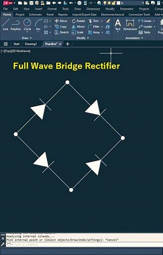 AutoCAD Electrical Practice-Bridge Rectifier #autocadelectrical #bridge #rectifier #practice