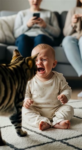 Baby Won’t Stop Crying... Until the Cat Does Magic Calm #baby #cat #calm