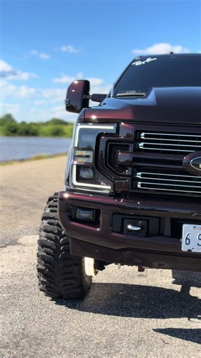 Temporary Pavement Princess Magma Red Ford F250 Powerstroke Setup