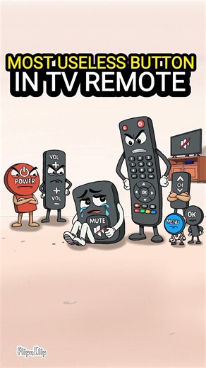 MOST useless button in TV remote 😂#shorts #funny #cartoon