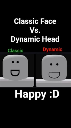 Roblox classic face vs dynamic head comparison | New and updated heads