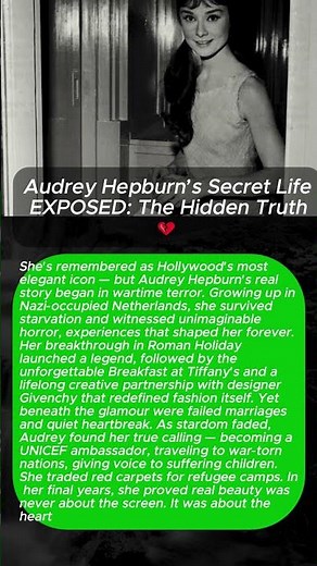 Audrey Hepburn’s Secret Life EXPOSED: The Hidden Truth 💔