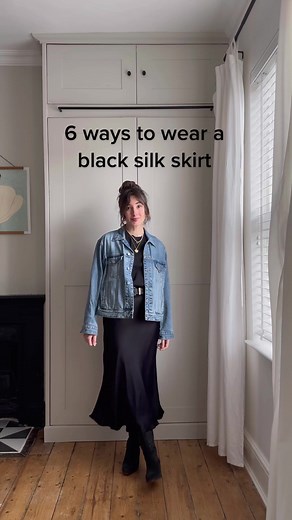 6 Ways to Wear a Black Silk Skirt