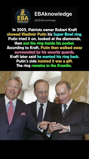 Putin Put His Super Bowl Ring in His Pocket
