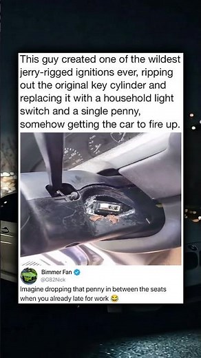 This guy created one of the wildest jerry-rigged ignitions ever, ripping out the original key