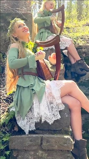 Let us take you to a magical fairy forest! 🪉🧚🏻‍♀️Fairy Harps #fairies #fairycore #harptwins
