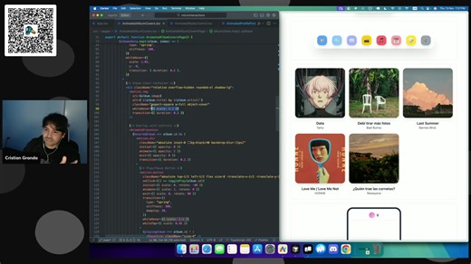En este próximo workshop, Cristian Granda, Software Engineer, te enseñará cómo implementar animaciones en tus proyectos web para llevar tus interfaces al siguiente nivel. Descubre técnicas, herramientas y buenas prácticas que harán que tus desarrollos destaquen por su dinamismo y experiencia de usuario. Experimenta cómo transformar tus ideas en proyectos que cobren vida en la web. Inscríbete ahora y lleva tus habilidades en programación al siguiente nivel. � ¿Nuevo en la transmisión o buscando m