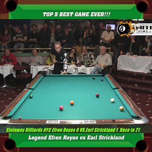 TOP 5 BEST GAME EVER!!! Legend Efren Reyes vs Earl Strickland #Billiards #TheMagician_GreatestPoolPlayers | Billiard Hall of Legends