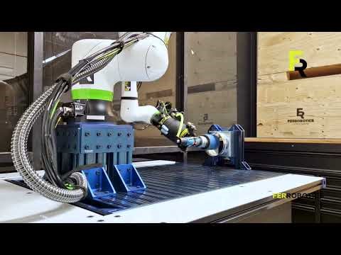 Air duct grinding - Pull and Push with constant contact force - FerRobotics ACF-Kit cobot tool