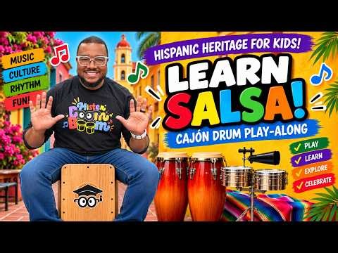Cajon Music Class for Kids! 🥁 Learn 2 Drum Rhythms + Play-Along with Mister Boom Boom