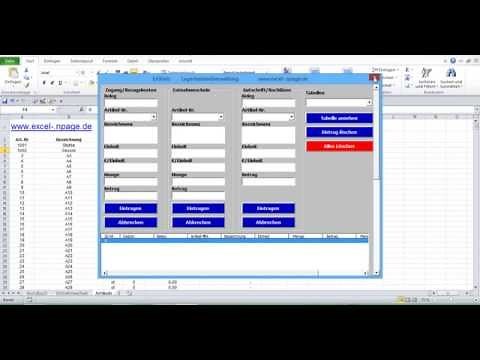 Lagerverwaltungsprogramm auf Basis einer Excel-Datei 756 Artikelnummer