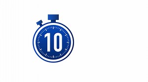 10 Days To Go Timer Label, blue emblem banner. Motion graphics.