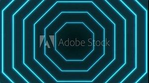 Blue and black hexagonal pattern on black background. Thin and evenly spaced blue lines form hexagon shape