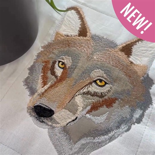 This is the New Wolf Applique Embroidery Design! ✨🐺 👉 Get the Wolf applique embroidery design here: https://swpea.com/products/wolf-applique?utm_source=facebook&utm_medium=social&utm_campaign=new-release&utm_content=ap_dmc7hbvww5 | Sweet Pea Machine Embroidery